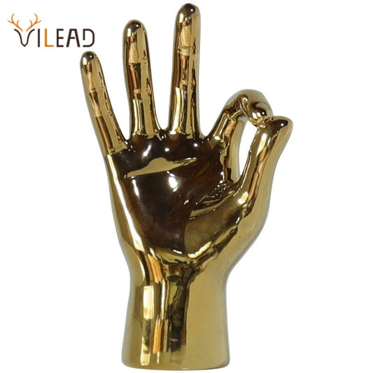 Golden Porcelain Gesture Finger Figurine